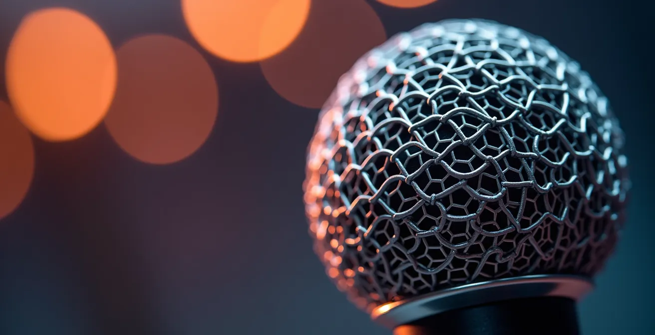 Macro close-up of professional acoustic measurement equipment array