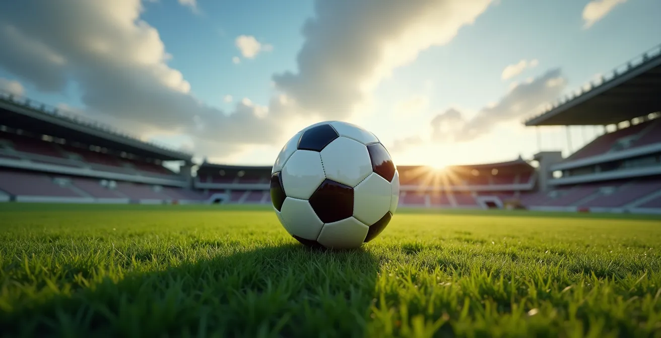 Split-screen showing aerial and ground attacking patterns on a football pitch