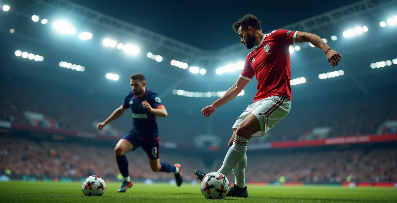 Elite striker shooting technique captured at the moment of ball contact showing perfect body positioning