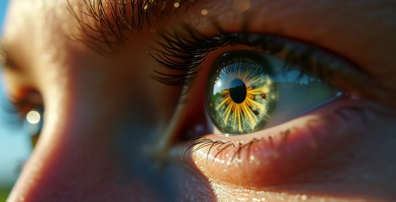 Aerial view showing player scanning for space between defensive lines