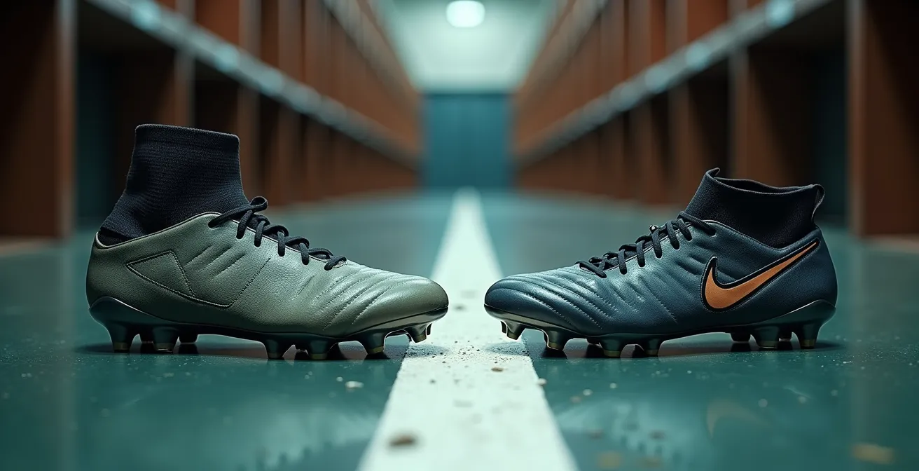 Locker room scene showing visible division between player groups